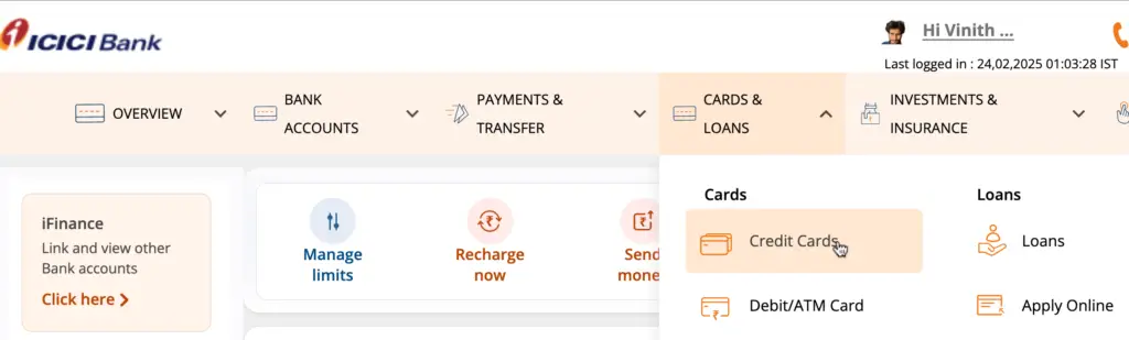 icici billing cycle change