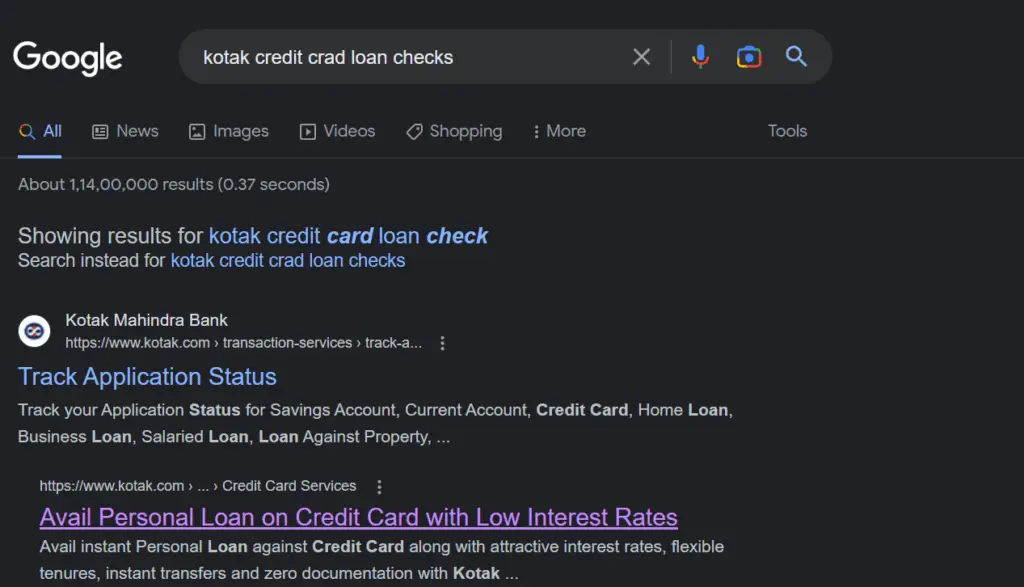Kotak Credit Card Loan