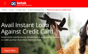 Personal Loan on Kotak Credit Card