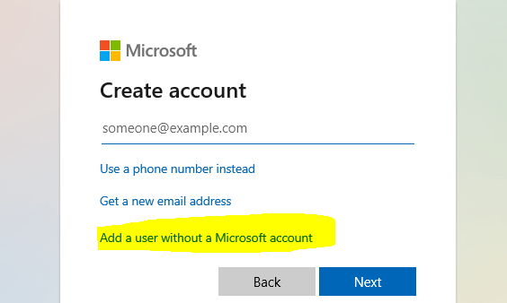 Create Local User Account