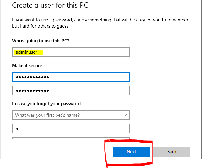 Create Local User Account