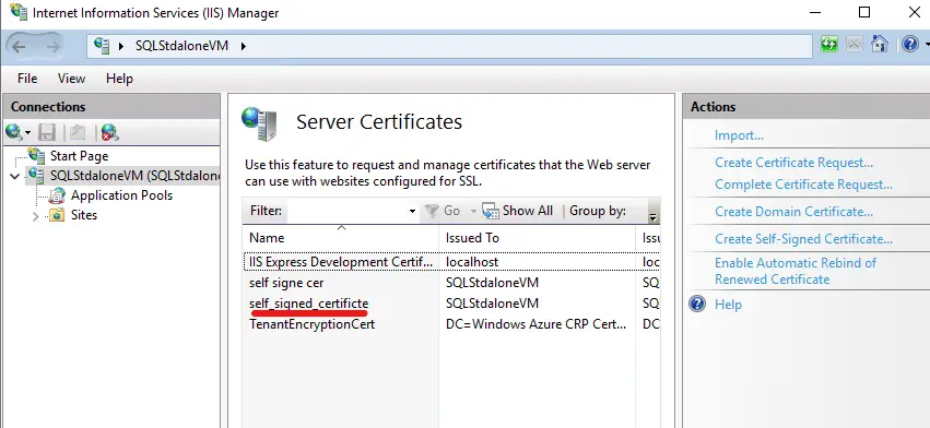 Self-Signed Certificate