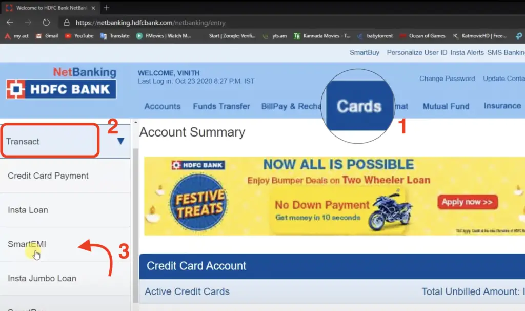 hdfc credit card smart emi