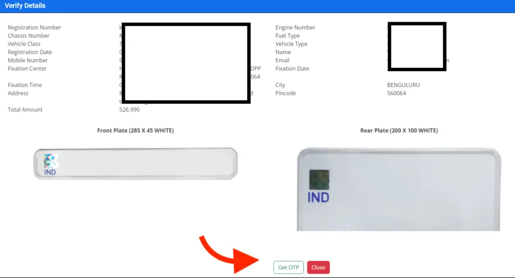 HSRP nuMBER PLATE