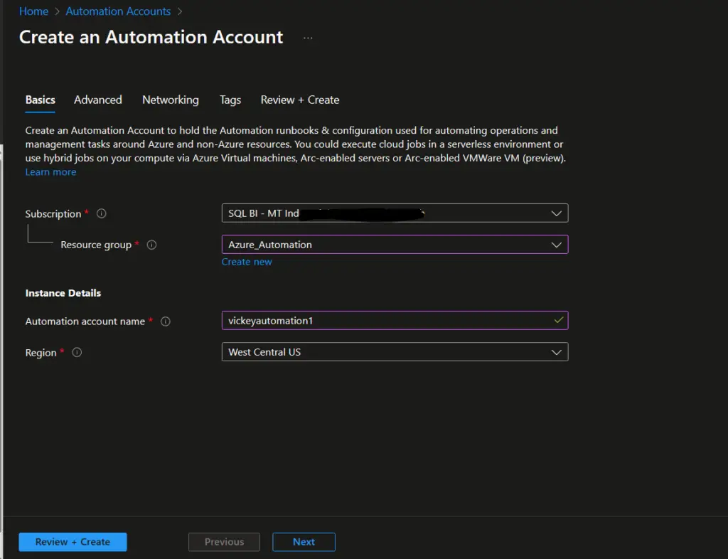 Azure Automation Runbook