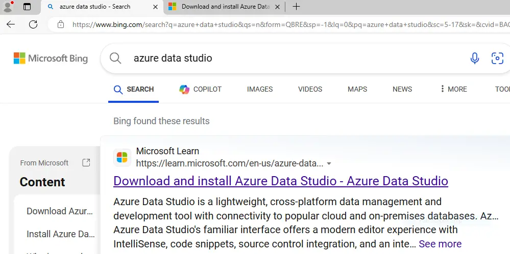 Install Azure Data Studio