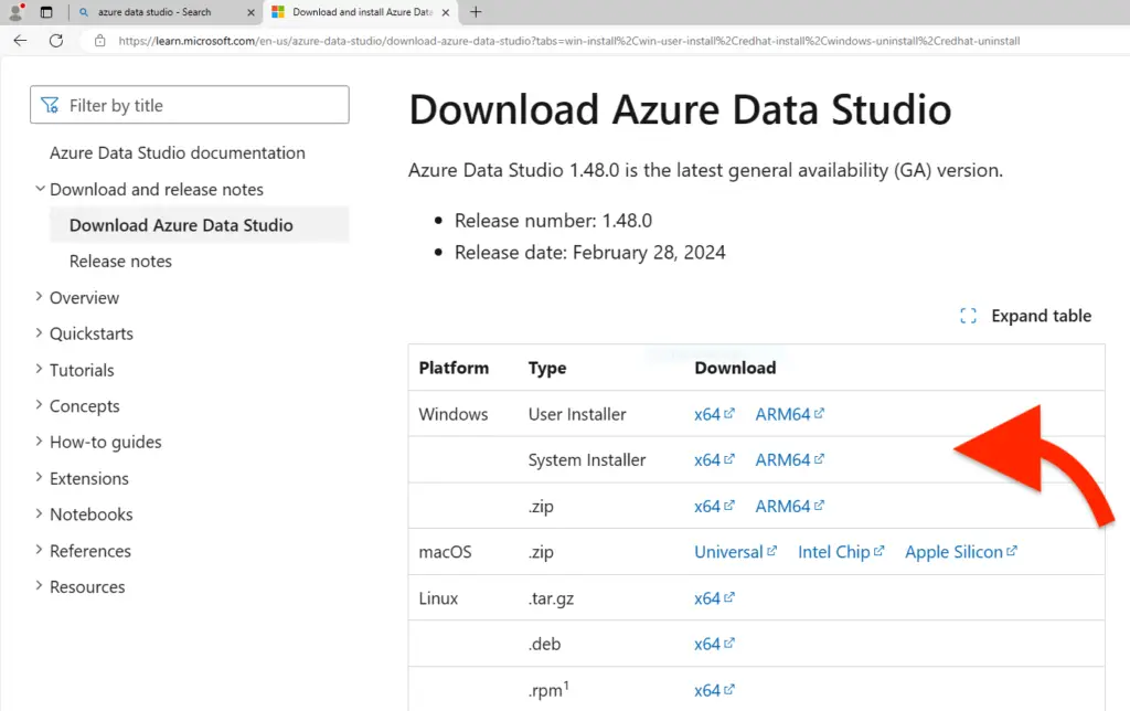 Install Azure Data Studio