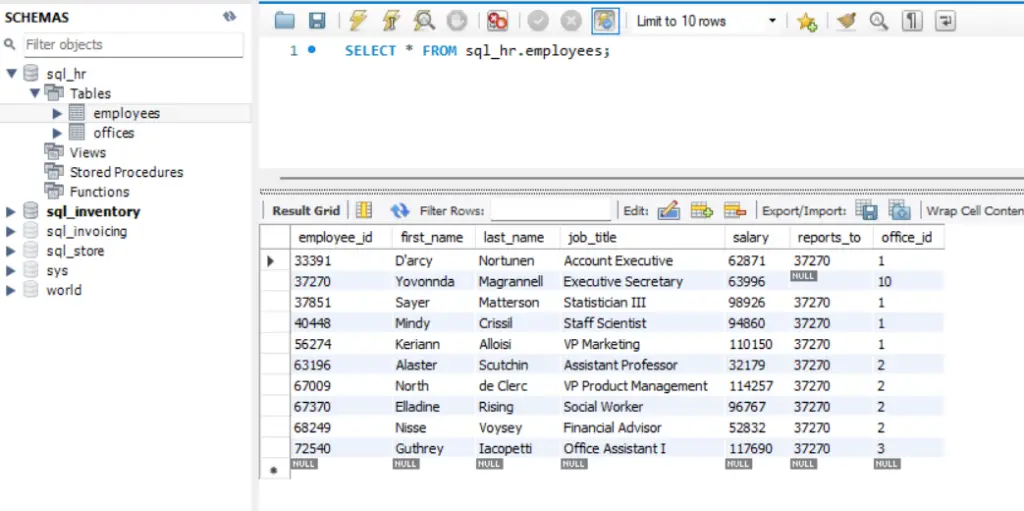 Databases for MySQL