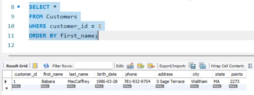 SQL SELECT Statement