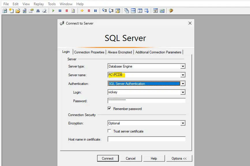 collect SQL Profiler