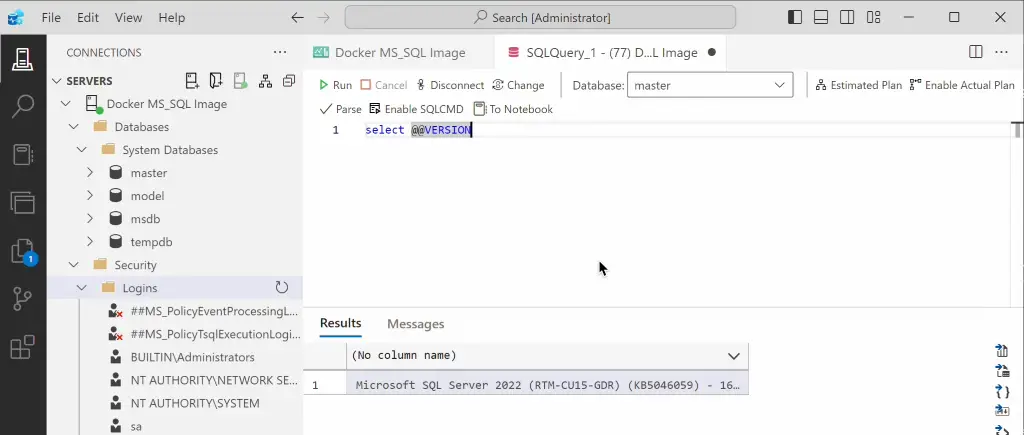 Microsoft SQL Server On Docker