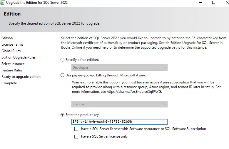 License Key for SQL Server Reporting Services