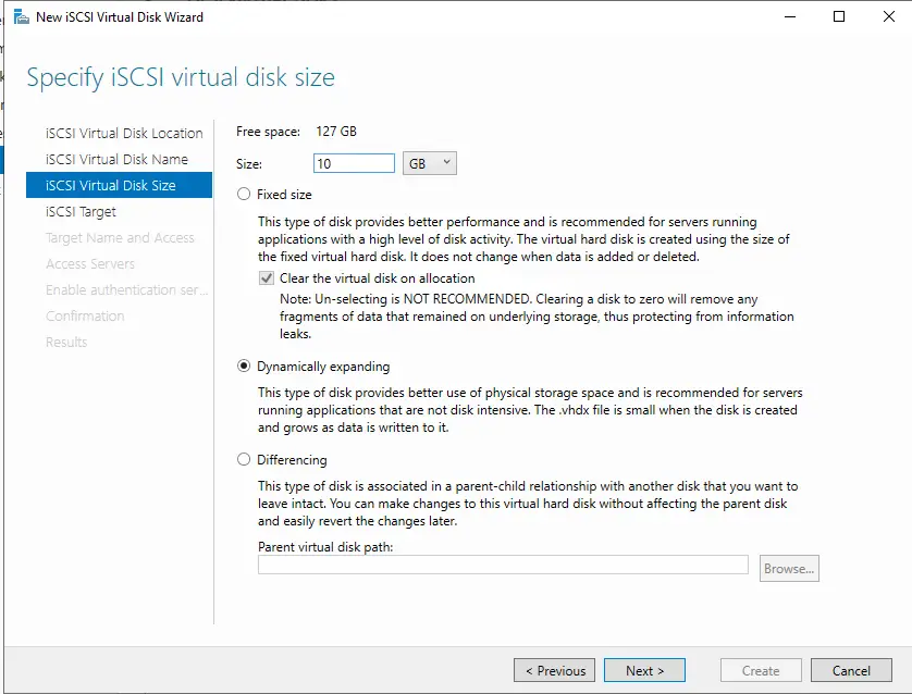 iSCSI Disk Target