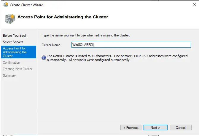 Windows Failover Cluster