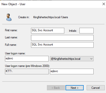 SQL Server Service Account