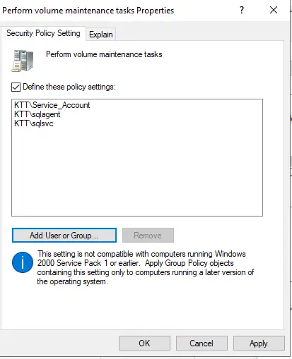 Perform Column Maintenance Security Policy