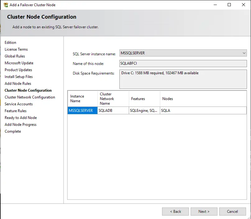 SQL Failover Cluster